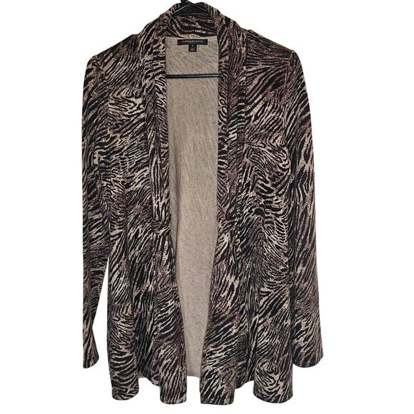 Classiques Entier Small Silk Cashmere Cardigan Animal Print  Mobwife Open  Soft - Picture 1 of 7